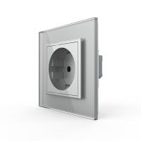 Розетка электрическая 16A Livolo, 1 пост, зажимы, цвет серый