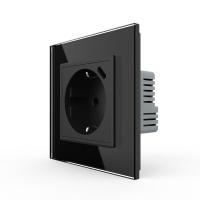 Розетка электрическая + USB type-C с блоком питания 18W Livolo 1 пост Черная