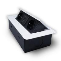 Розетка горизонтальная выдвижная 2 Euro 16A, USB type A+C с блоком 18W RocketSocket, проводка, белый