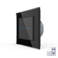 Сенсорный импульсный радиоуправляемый выключатель Livolo Quadro сухой контакт 1 клавиша Черный