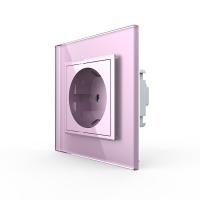 Розетка электрическая 16A Livolo, 1 пост, цвет розовый