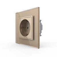 Розетка электрическая 220В LIVOLO золотая VL-C7C1EU-13
