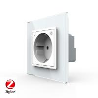 Розетка электрическая ZigBee (Wi-Fi) с заземлением защитными шторками 16A 1 пост Белая