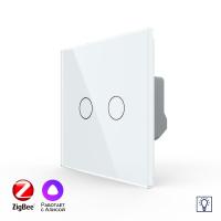 Двухклавишный умный сенсорный диммер Livolo ZigBee, 1 пост, Белый