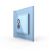 Розетка Livolo аудио RCA "2-ой тюльпан" Синяя