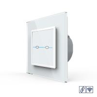 Сенсорный радиоуправляемый выключатель для жалюзи Livolo Quadro 2 клавиши 1 модуль Белый