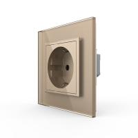 озетка электрическая 16A Livolo, 1 пост, зажимы, цвет золотой