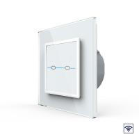 Сенсорный радиоуправляемый выключатель Livolo Quadro 2 клавиши 1 пост Белый
