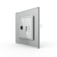 Розетка ТВ-Телефон LIVOLO серая VL-C791VT-15