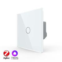 Одноклавишный умный сенсорный выключатель Livolo ZigBee, 1 пост, Белый VL-C701Z-2WG