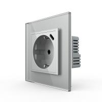 Розетка электрическая + USB type-C с блоком питания 18W Livolo 1 пост Серая