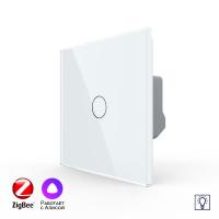 Одноклавишный умный сенсорный Адаптивный диммер Livolo ZigBee, 1 пост, Белый