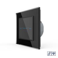 Сенсорный радиоуправляемый выключатель для жалюзи Livolo Quadro 2 клавиши 1 модуль Черный