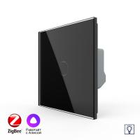 Одноклавишный умный сенсорный Адаптивный диммер Livolo ZigBee, 1 пост, Черный