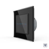 Сенсорный радиоуправляемый выключатель Livolo Quadro 2 клавиши 1 пост Черный