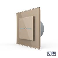 Сенсорный радиоуправляемый диммер LIVOLO Quadro 1 клавиша 1 пост Золотой