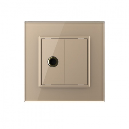 Розетка стерео аудио LIVOLO TRS 6.3 jack золотая VL-C791M1-13