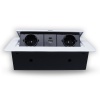 Розетка горизонтальная выдвижная 2 Euro 16A, USB type A+C с блоком 18W RocketSocket, проводка, белый
