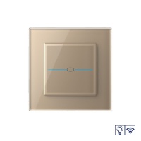 Сенсорный радиоуправляемый диммер LIVOLO Quadro 1 клавиша 1 пост Золотой