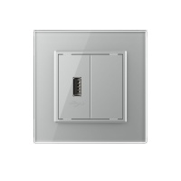 Розетка USB LIVOLO с блоком питания 5В 2.1А серая VL-C791USB-15