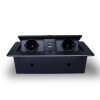 Розетка горизонтальная выдвижная 2 Euro 16A, 2 USB A с блоком 5В/2.1А RocketSocket, проводка, цвет черный