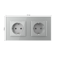 Розетка электрическая двойная 220В LIVOLO серая VL-C7C2EU-15