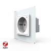 Розетка электрическая ZigBee (Wi-Fi) с заземлением защитными шторками 16A 1 пост Белая