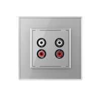 Розетка мультимедийная двойная AUDIO RCA LIVOLO серая VL-C792AD-15