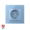 Розетка электрическая ZigBee (Wi-Fi) с заземлением защитными шторками 16A 1 пост Синяя