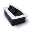 Розетка горизонтальная выдвижная 2 Euro 16A, USB type A+C с блоком 18W RocketSocket, проводка, белый