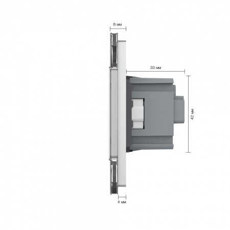 Розетка электрическая двойная 220В LIVOLO серая VL-C7C2EU-15