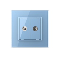 Розетка Livolo ТВ двойная Синяя