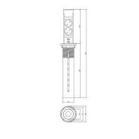 Розетка вертикальная выдвижная с электроприводом 2EU + 2USB, кабель 2м, RocketSocket, посадочный ⌀ 60мм