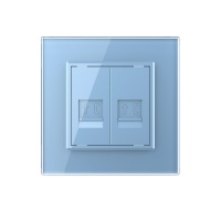 Розетка Livolo телефон двойная Синяя