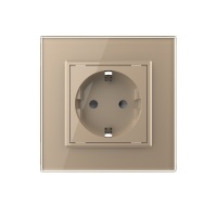 Розетка электрическая 220В LIVOLO золотая VL-C7C1EU-13