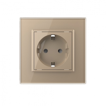 Розетка электрическая 220В LIVOLO золотая VL-C7C1EU-13