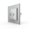 Розетка компьютерная двойная LIVOLO RJ-45 серая VL-C792C-15