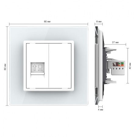 Розетка компьютерная LIVOLO RJ-45 белая VL-C791C-11