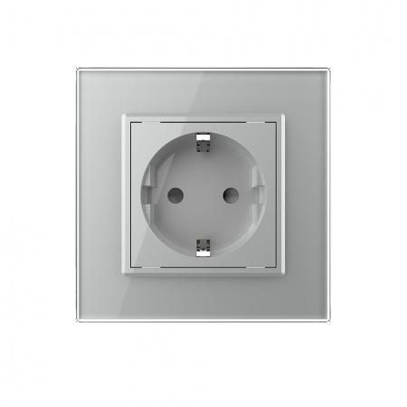 Розетка электрическая 220В LIVOLO серая VL-C7C1EU-15