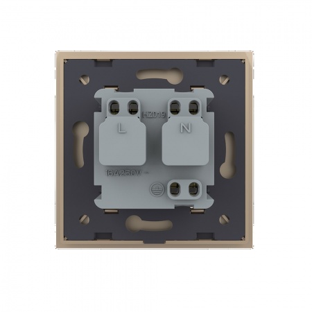 Розетка электрическая 220В LIVOLO золотая VL-C7C1EU-13