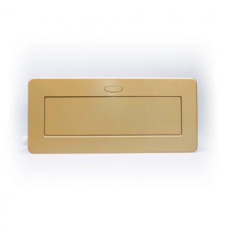 Розетка горизонтальная выдвижная 2 Euro 16A, 2 USB A с блоком 5В/2.1А RocketSocket, проводка, цвет золотой