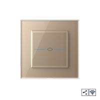 Сенсорный проходной радиоуправляемый выключатель Livolo Quadro 1 клавиша 1 пост Золотой