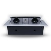 Розетка горизонтальная выдвижная цвет серый 2 Euro 16A, USB type A+C с блоком 18W RocketSocket, проводка, цвет серый