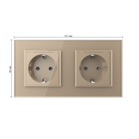 Розетка электрическая двойная 220В LIVOLO золотая VL-C7C2EU-13