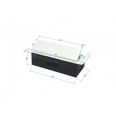 Розетка горизонтальная выдвижная 2 Euro 16A, USB type A+C с блоком 18W RocketSocket, проводка, белый