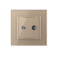 ТВ-розетка двойная LIVOLO золотая VL-C792V-13
