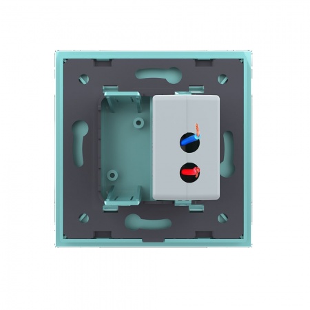 Розетка Livolo USB с блоком 5В 2.1А Зеленая