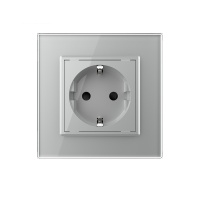 Розетка электрическая 16A Livolo, 1 пост, зажимы, цвет серый