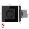 Розетка электрическая ZigBee (Wi-Fi) с заземлением защитными шторками 16A 1 пост Черная