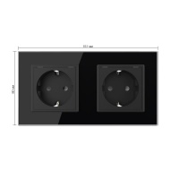 Розетка электрическая двойная 220В LIVOLO черная VL-C7C2EU-12